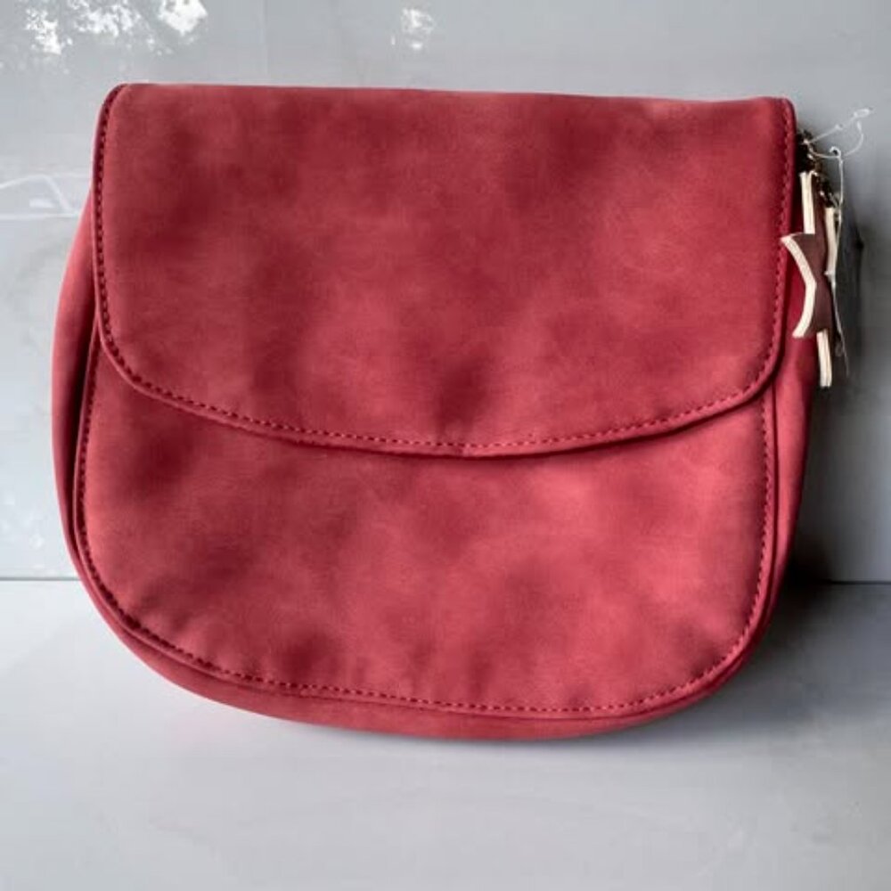 NWT Suede Zippered Cosmetic Bag Toiletry Pouch